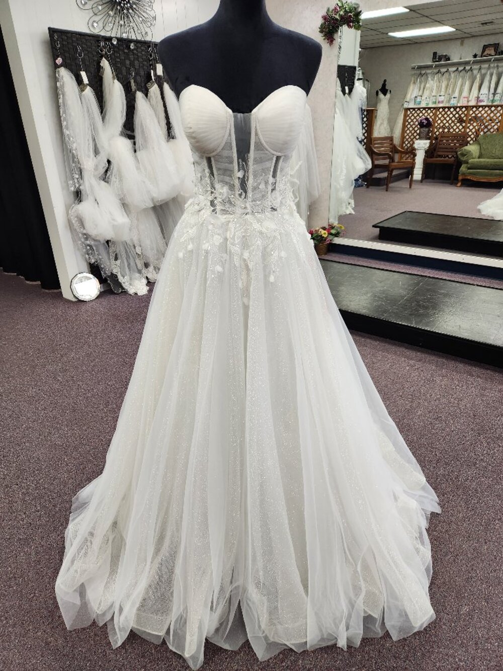 Private Label Bridal Gown Talyssa Ivory Size 12 Sparkle Tulle
